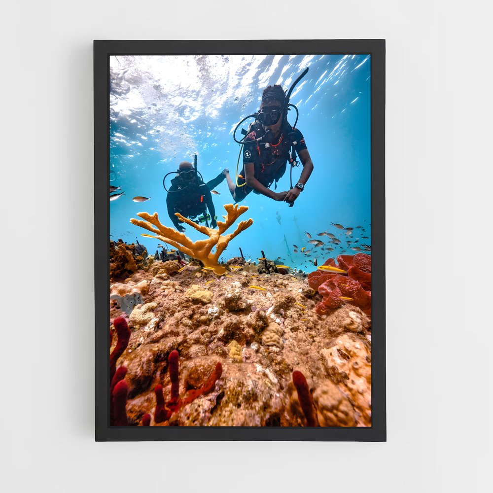 Poster Au Cœur du Corail – affiche Plongée sous-marine (vue 2)